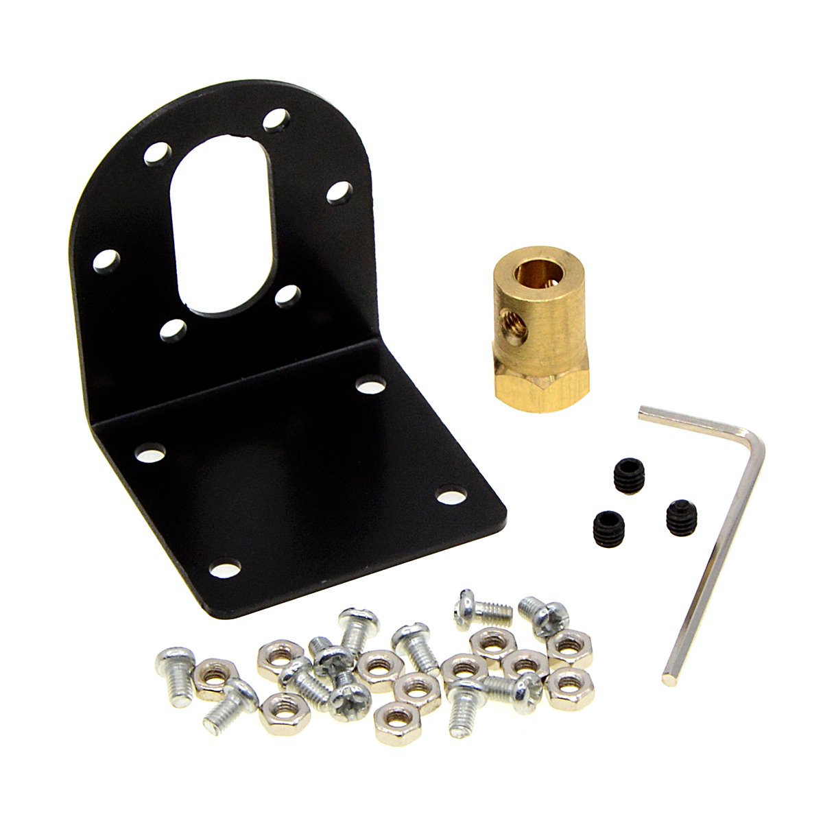 YXQ 37mm DC Geared Motor Mounting Bracket Holder + 6mm Hex Coupling +Wrench+Screws-image-15