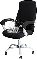 Vista 67 de FORCHEER Funda para Silla de Oficina Repelente al Agua de Jacquard con Respaldo Giratoria Extraíble Elástica Universal para Silla de Computadora