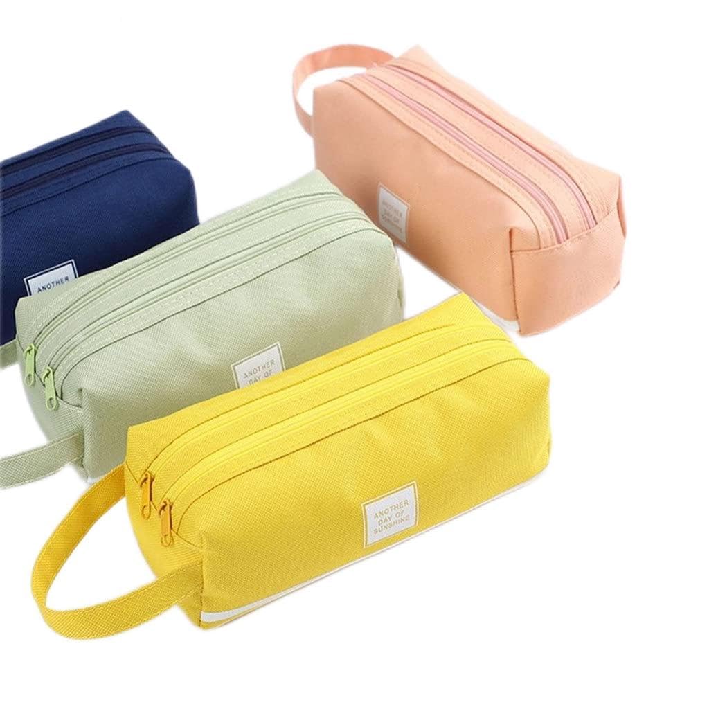Borsa con Manico di Grande capacità Astuccio Doppio Multifunzione Astuccio portapenne con Cerniera per Materiale Scolastico per Ragazzi e Ragazze