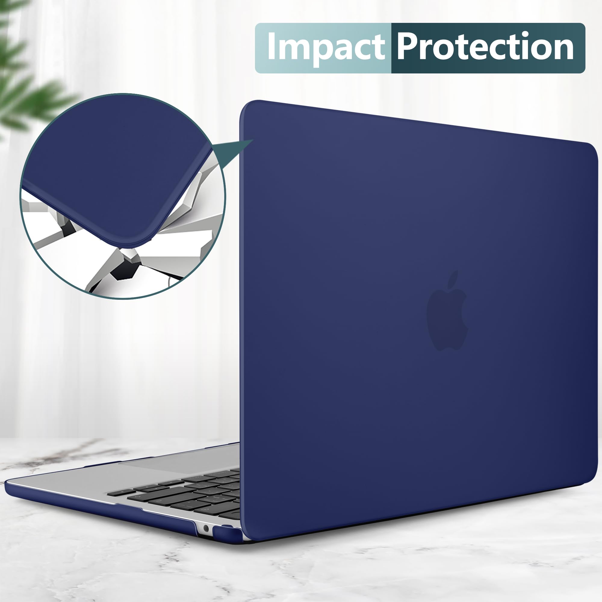 TWOLSKOO Funda para MacBook Air M3 de 13.6 pulgadas 2022 2023 2024 versión A2681 M2 A3113, carcasa rígida mate esmerilada con película Trackpad, cubierta de teclado y película para pantalla para