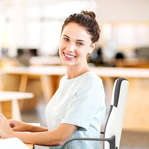 Miniatura 7 de Silla de oficina con brazo con ruedas, cómoda silla de escritorio de lino fino con tapetes de esponja transpirables, silla giratoria de alta altura