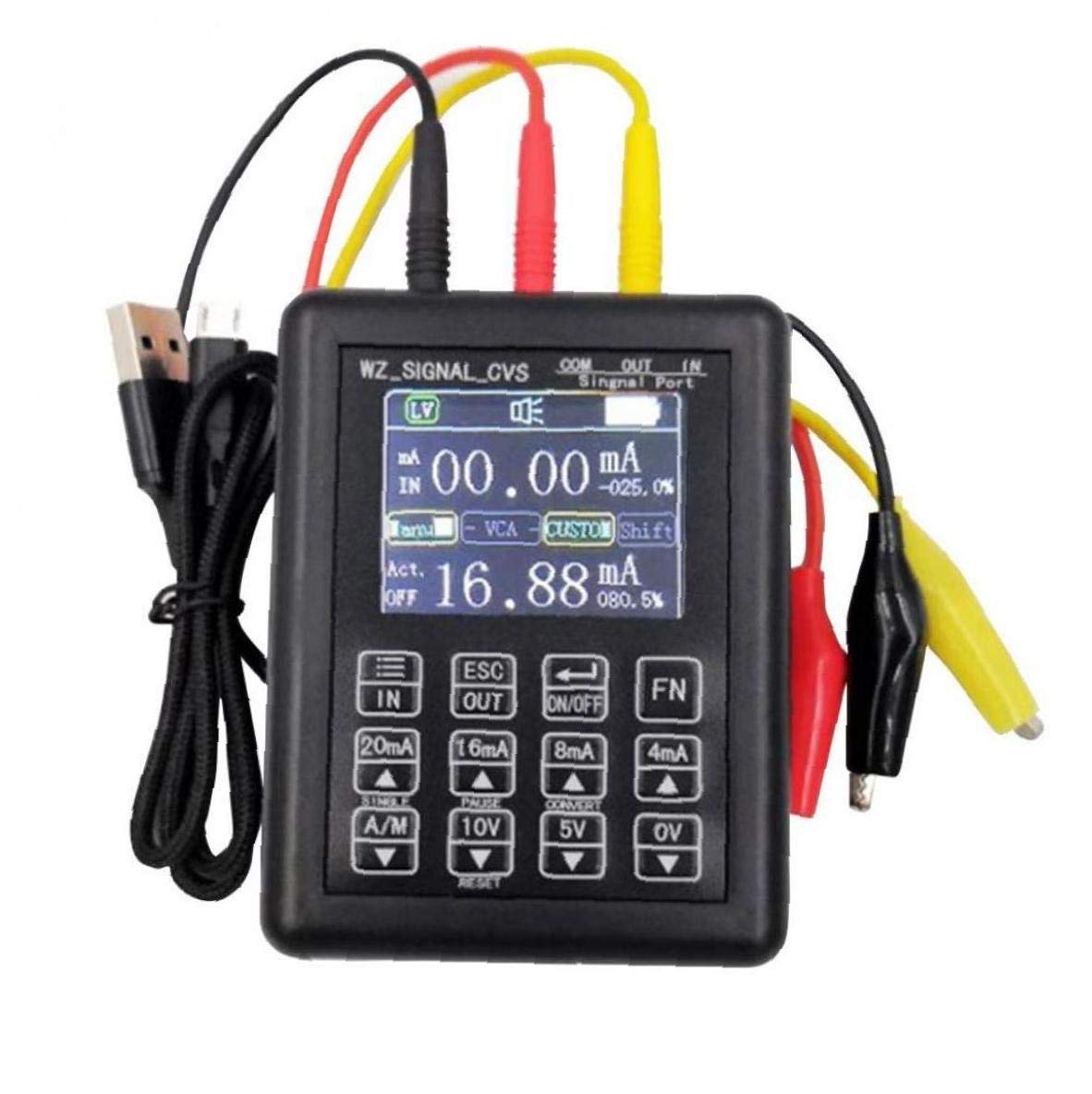 Produktbild von Hand-Signalgenerator Mit 4-stelligem Display – ±10V Spannung, 0–22mA Strom, Kalibrator Für Analoge Signale – USB, Extern 24V Oder Powerbank Nutzbar
