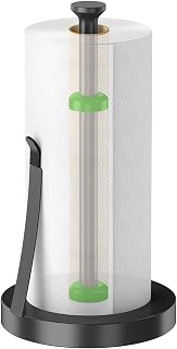 Jesginboo Countertop Paper Towel Holder for Kitchen, Black Tension Arm