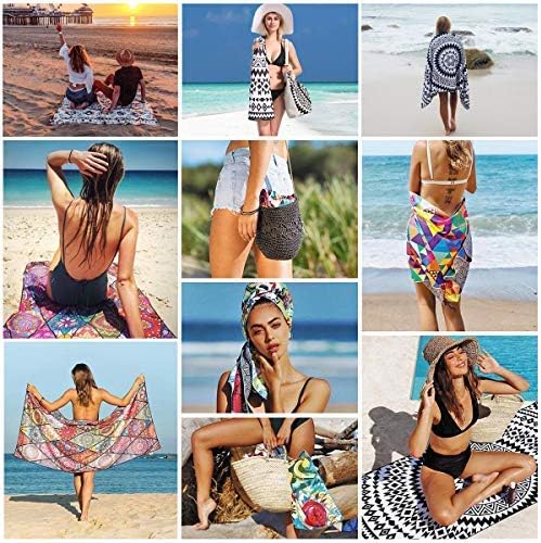 Miniatura 5 de Genovega Juego de 2 Toallas de Playa de Rizo de Gran Tamaño de 36 x 72 Pulgadas, Suaves, Delgadas, Extra Grandes, Grandes para Piscina, Camping,