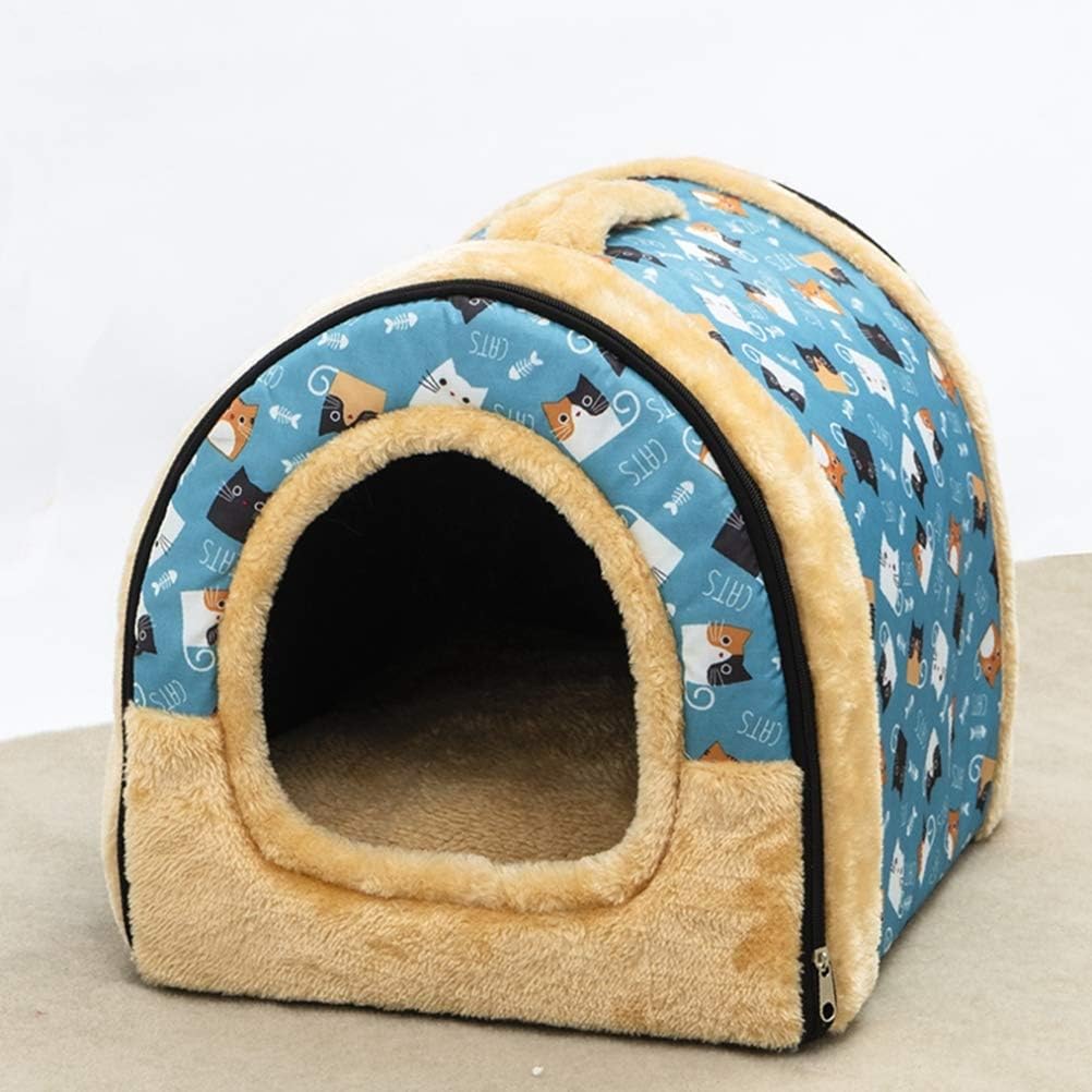 猫 ベッド 冬 猫ハウス ペット用寝袋 M ドーム型 犬猫 マット 新色 クッション 寒さ対策 暖かい かわいい ワンちゃん キャット 模様 イヌ ネコちゃん ペットベッド キャットハウス 洗濯可 小型犬 ドーム型猫ハウス 休憩所 寝床 ドッグ