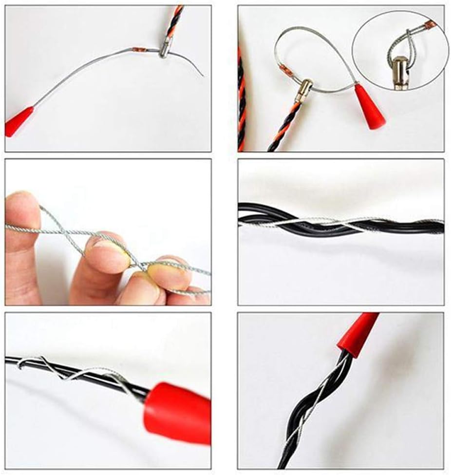 5M Fish Tape Wire Puller, Electrical Wire Threader Cable Lead Puller Pulling for Wiring Installation of Telecommunications Floor Ducts (Blue)