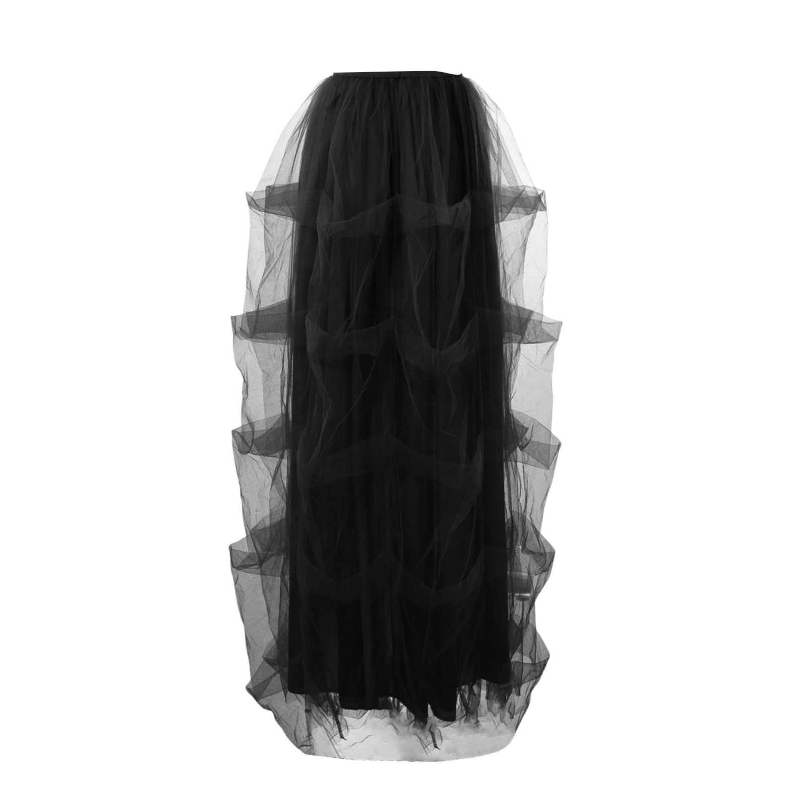 Gonna asimmetrica in tulle, lunga in chiffon, in pizzo, a vita alta, elasticizzata, a coda di rondine, tutù, sottogonna elegante, tinta unita, per il tempo libero