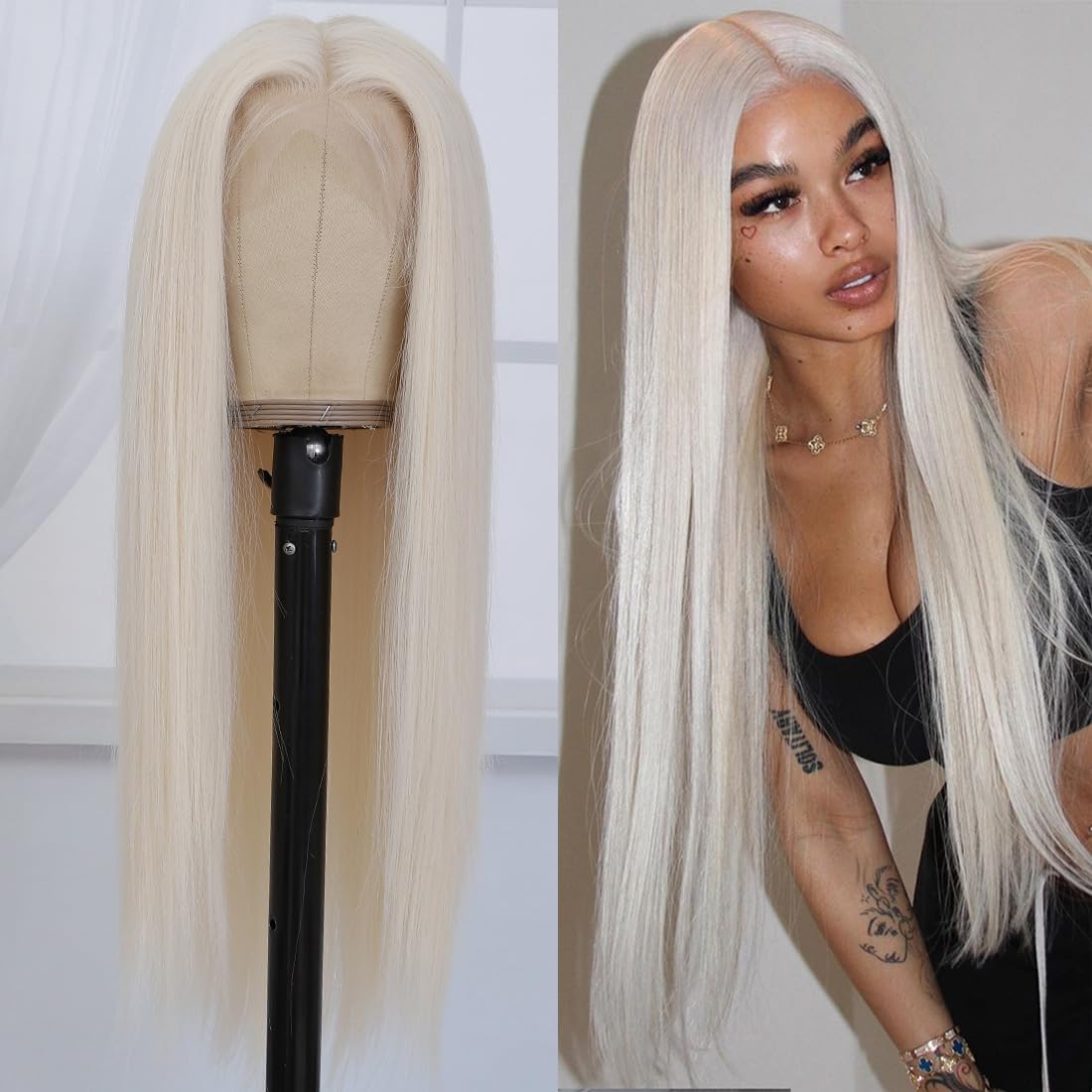 Platinum Blonde LaceFront Wig Wig 22-24inches lace front human wig - 24 main image 3