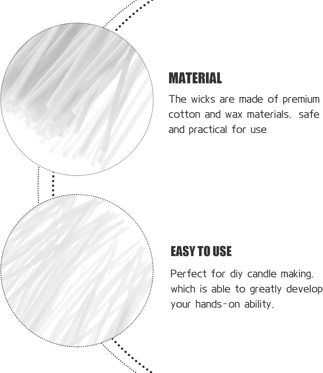 EXCEART 100pcs Cotton Candle Wick Replacement for DIY Candle Making Long Wicks Safe and Easy to Use for Birthdays and Festivals