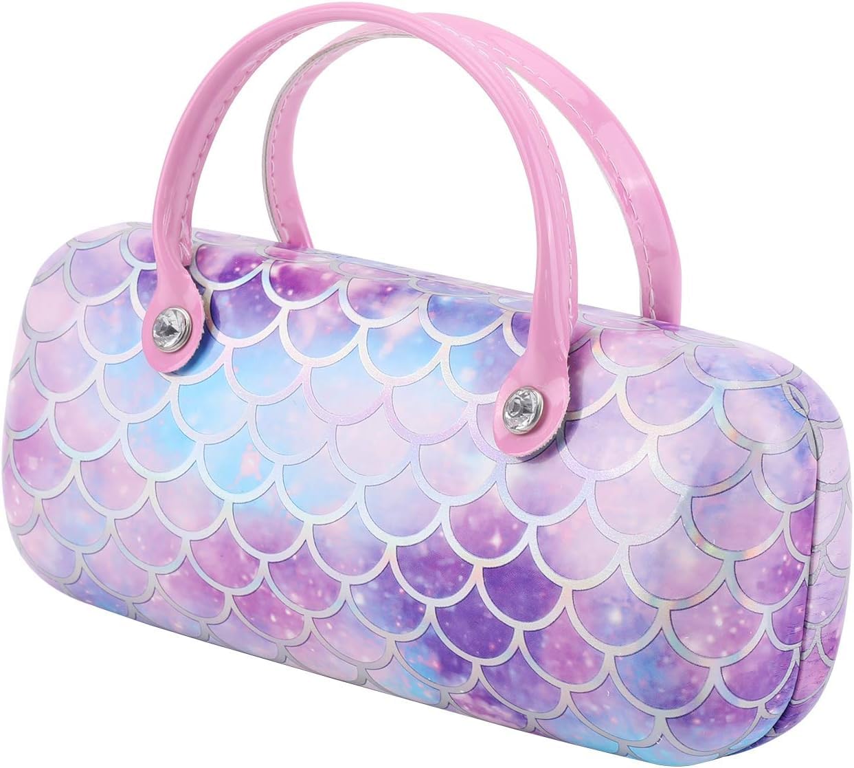 Nalacal Portable Hard Eyeglass Case For Girls Pu Leather Eyewear