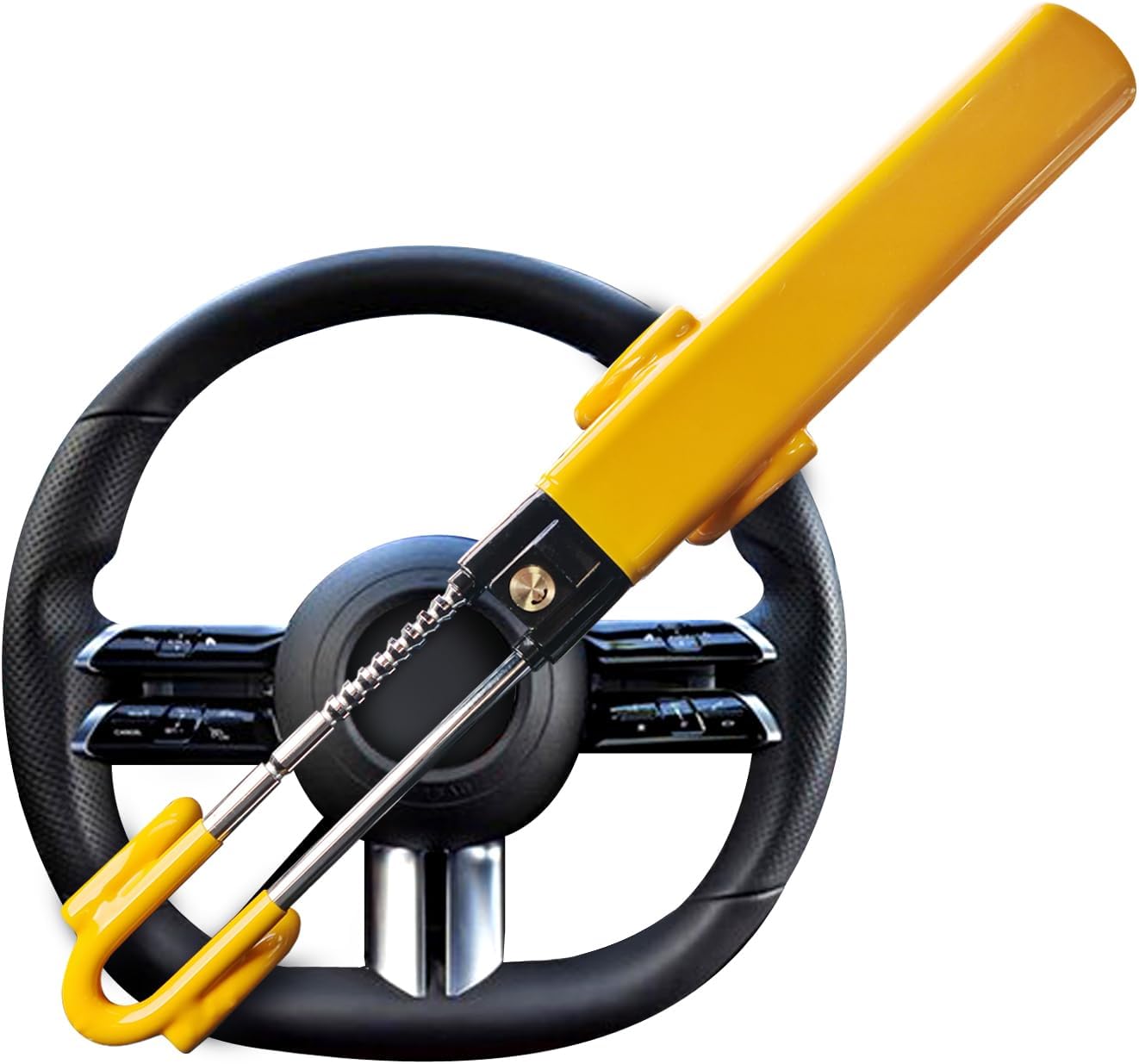 Sevenwalls Twin Bar Steering Wheel Lock Heavy Duty Car Lock Anti