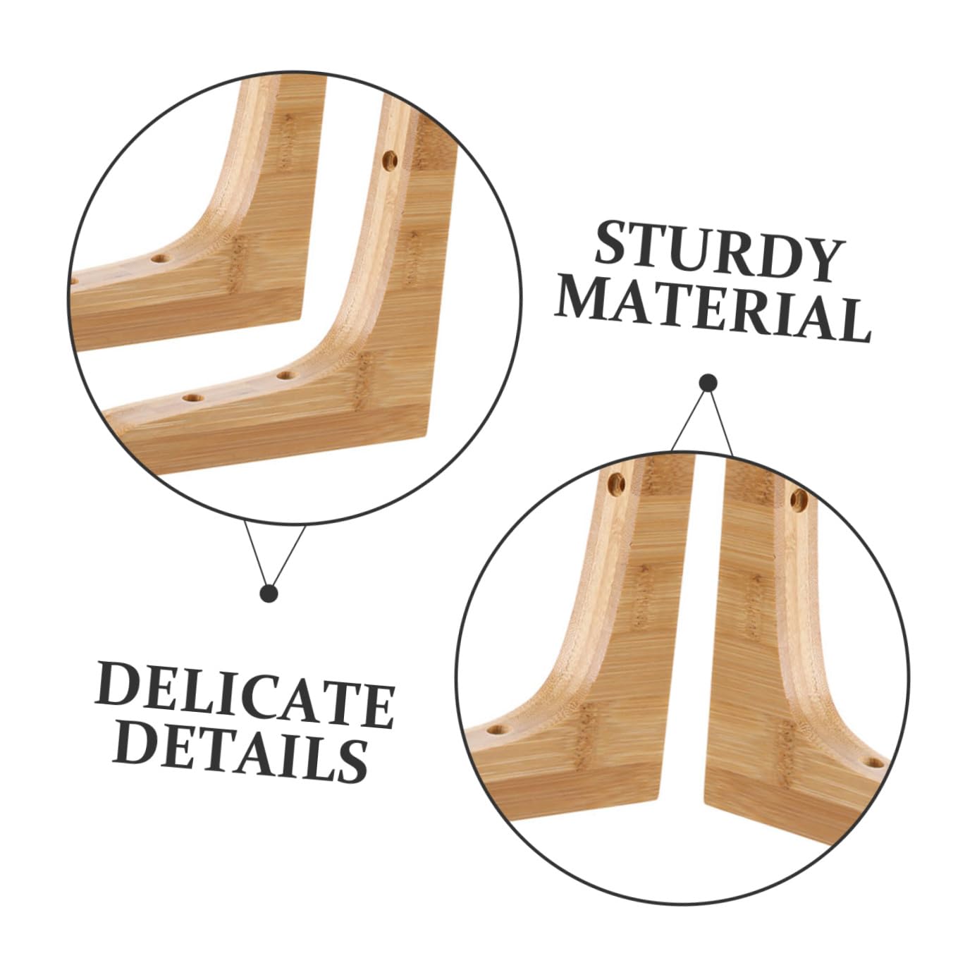 Anneome Supporti per Mensole in Legno Massello Triangolari 2 Pezzi, Staffe Robuste per Carichi Pesanti, per Soggiorni e Uffici Design Elegante e Versatile