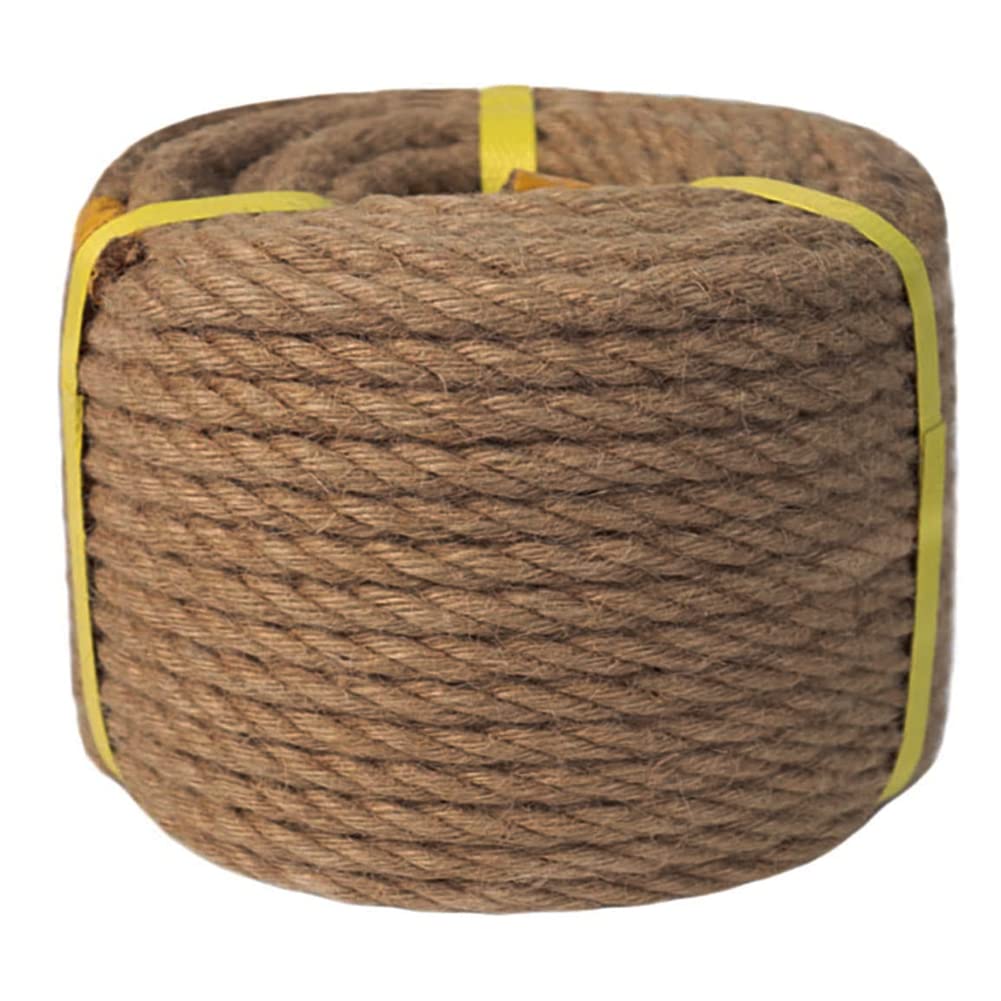 Hemp Twine, 12mm Thick Hemp Rope 65.6 Feet Garden Jute Twine String for Cat Scratcher, Bundling, Camping, Decorating(12mm 20m)