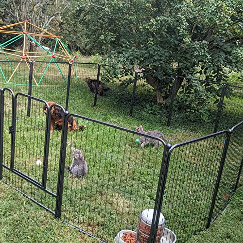 Dog Playpen,Portable Outdoor Dog Fence, Dog Pen Indoor, Dog Playpen For Large/Medium/Small Dogs, Dog Fences For The Yard,With Doors Foldable Metal Dog Playpen (24 Inch, 08 Panels) #TOP7