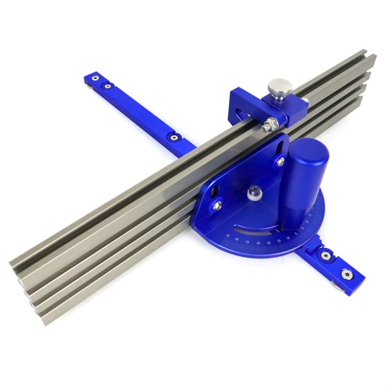 Sistema di guida con maniglia a spinta per sega da tavolo in alluminio con protezioni lunghe 300/400/500/600 mm e arresti di fine corsa, utensili da tavolo per fresatrice per lavorazione del legno (