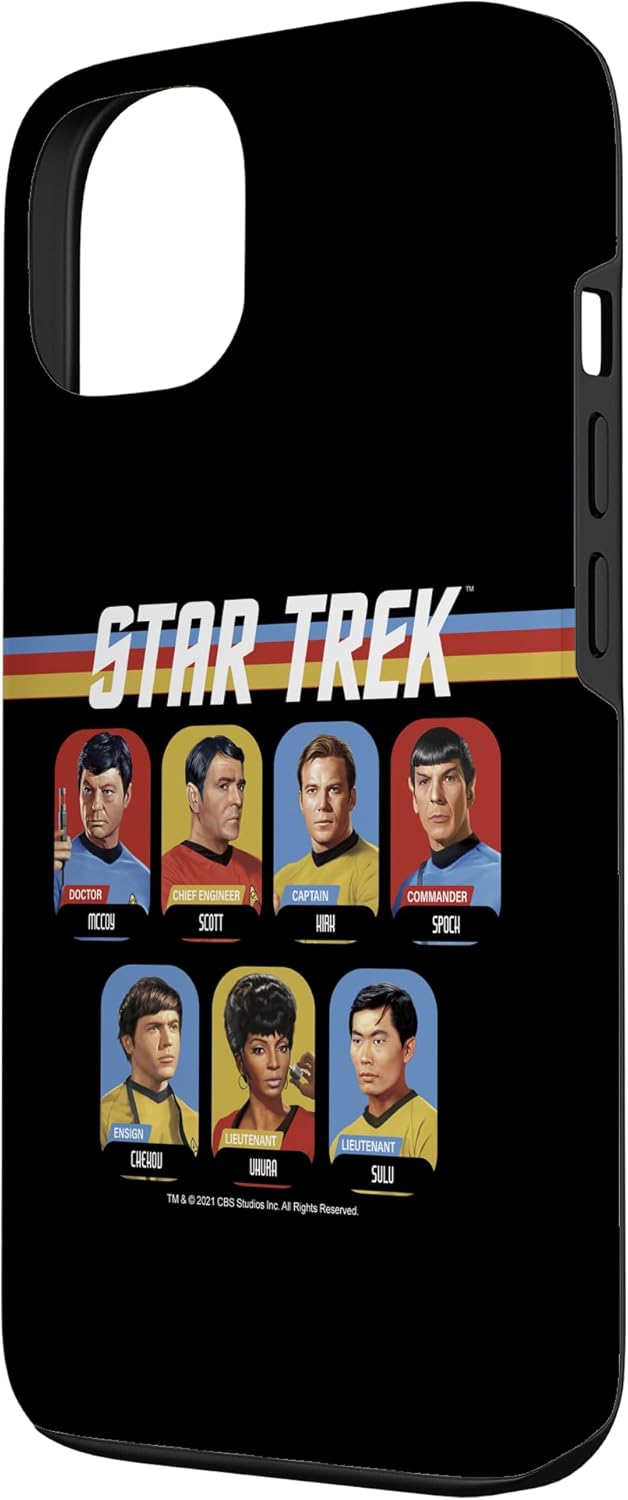 iPhone 13 Star Trek Group Shot Boxed Portrait Retro Stripes Case