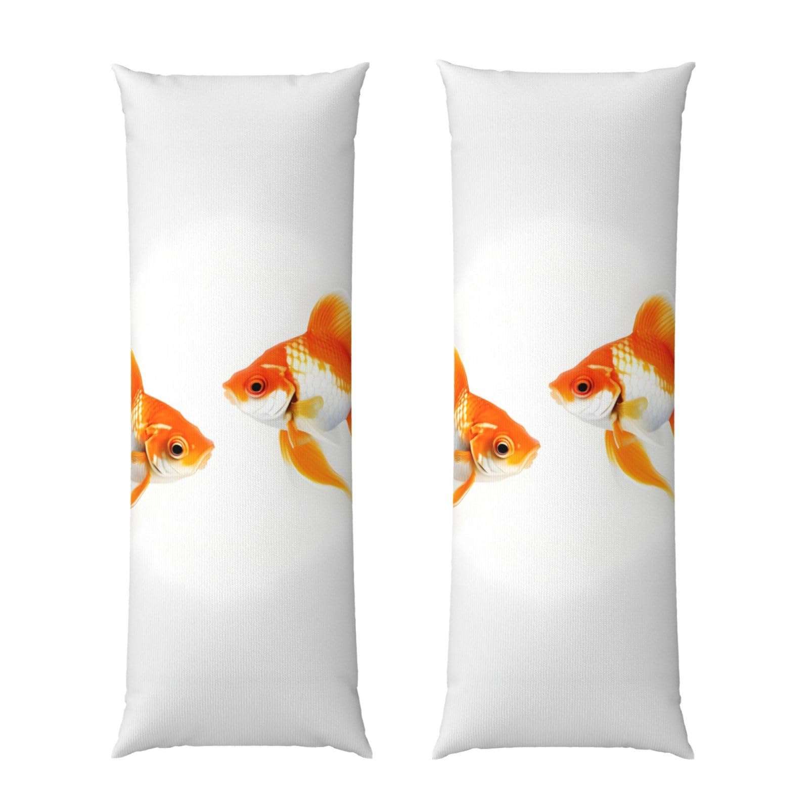 Housse de coussin de corps poisson rouge taie d'oreiller longue et respirante