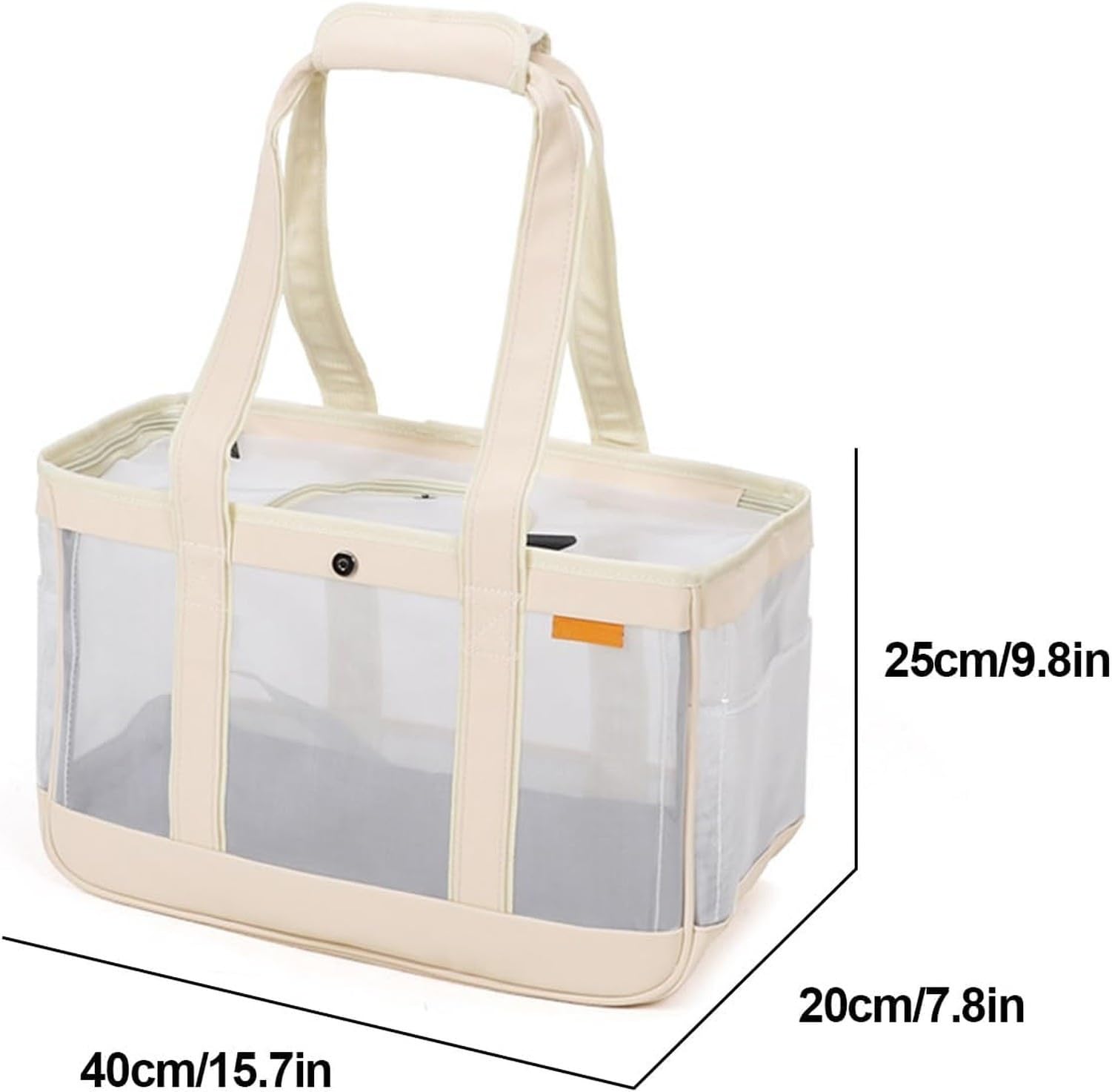 Borsa Trasportino per Cani e Gatti Piccoli, Grigio, Tote Pet Bag Portatile con Tasche e Guinzaglio di Sicurezza per Viaggio Shopping Outdoor, Yellow