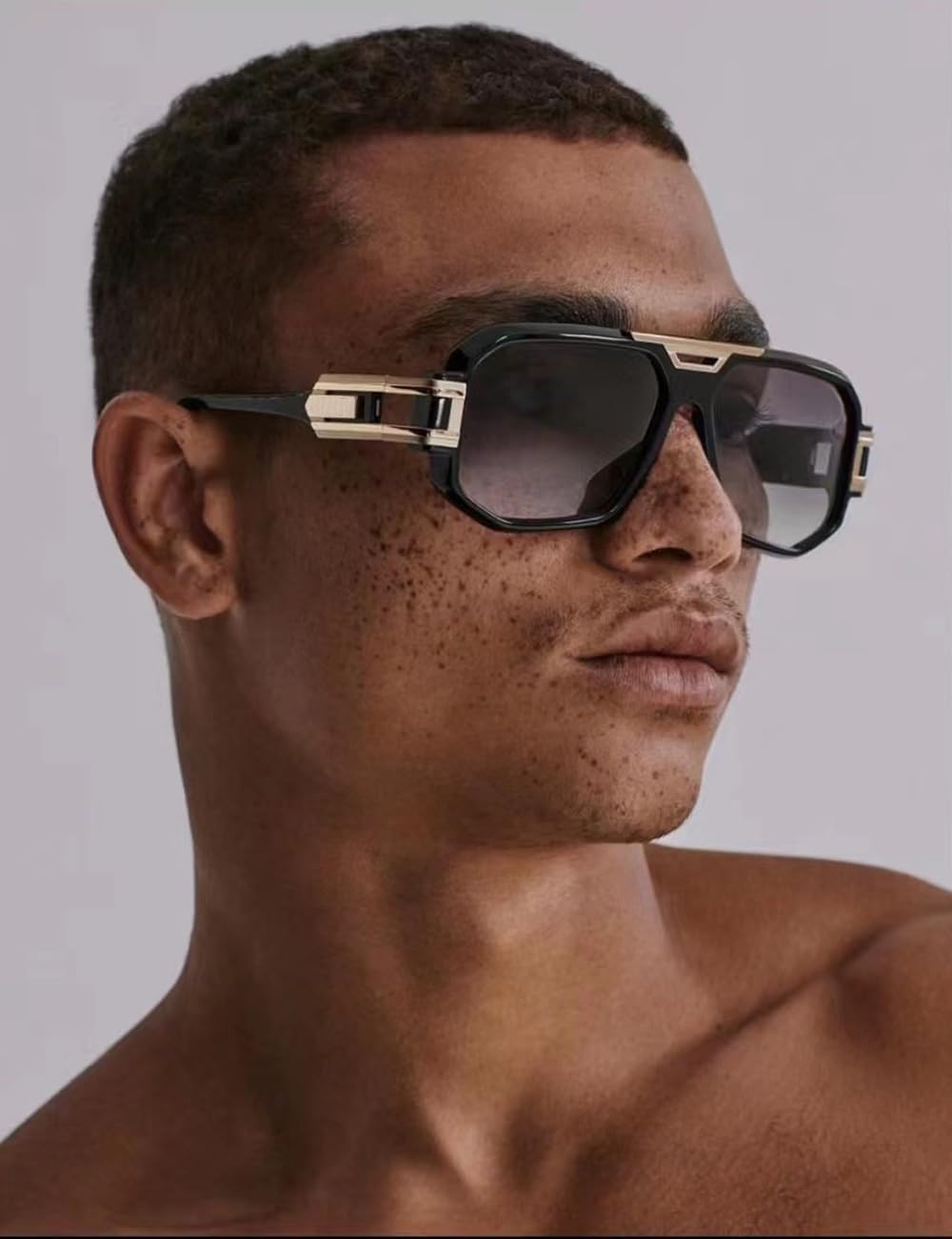 Junsika Retro Oversized Sunglasses for Men Women Fashion Vintage Square Aviator Designer Shades Sunglasses - Image 6