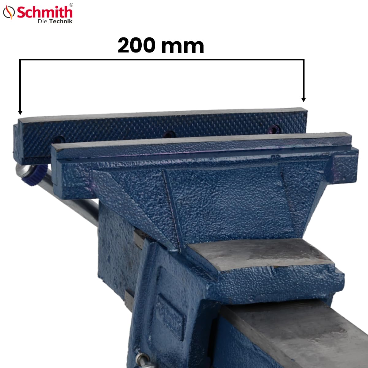 Imadło obrotowe 200 mm - profesjonalne imadło warsztatowe, obrót o 360 stopni, wykonany z wysokiej jakości materiałów, idealny do precyzyjnych prac mechanicznych, imadło stołowe