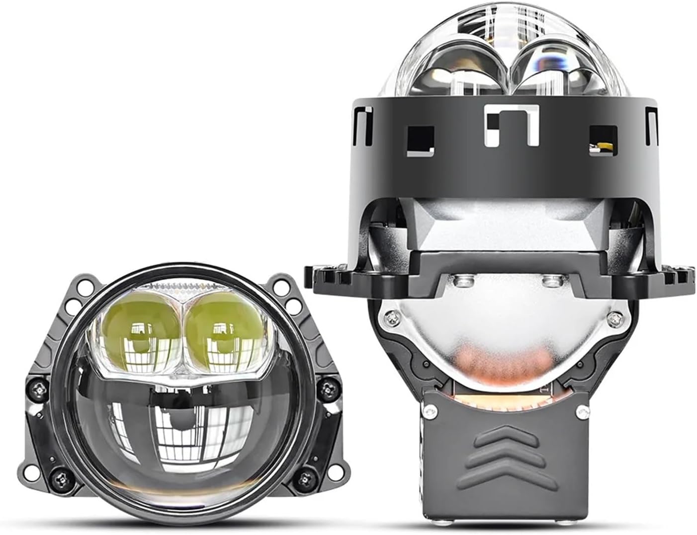 LED Bi-Beam Projector Headlight – 80W Prism Lens, Dual Laser, Focused Beam, Penetration Car Accessories