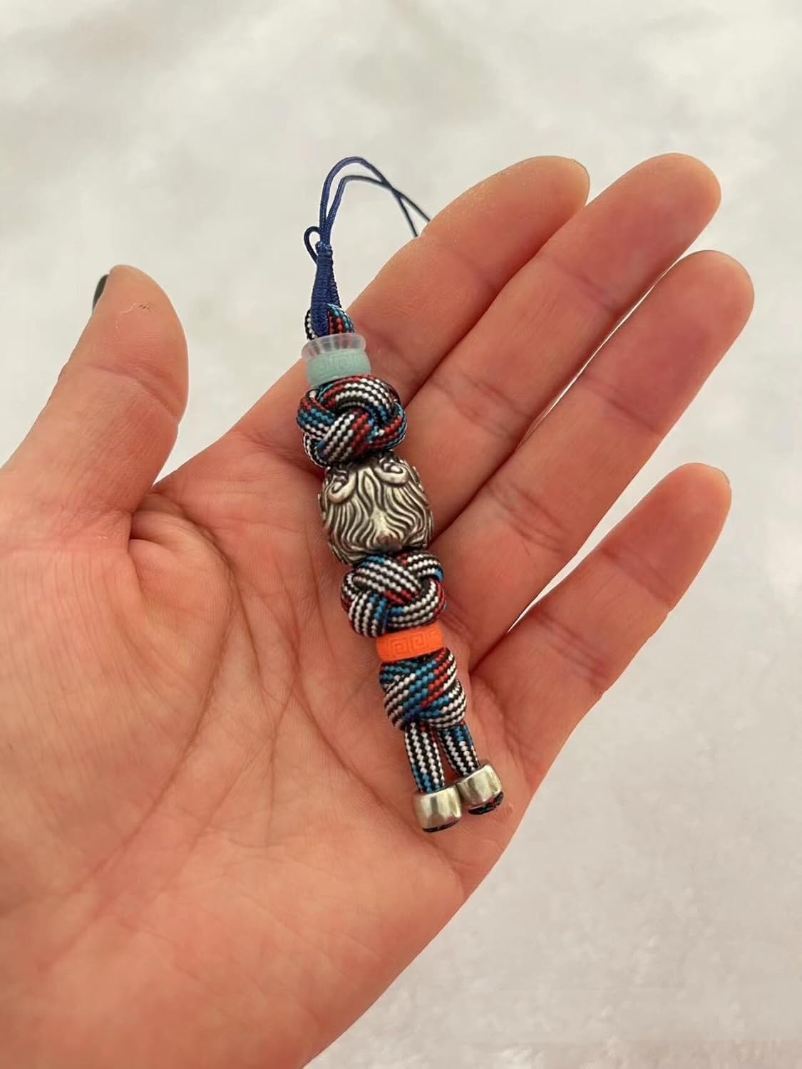 かわいいPIXIU 編組ロープ EDC ビーズ DIY キーチェーン パラコードキーチェーンビーズ、ランヤードビーズ、真鍮チャーム,