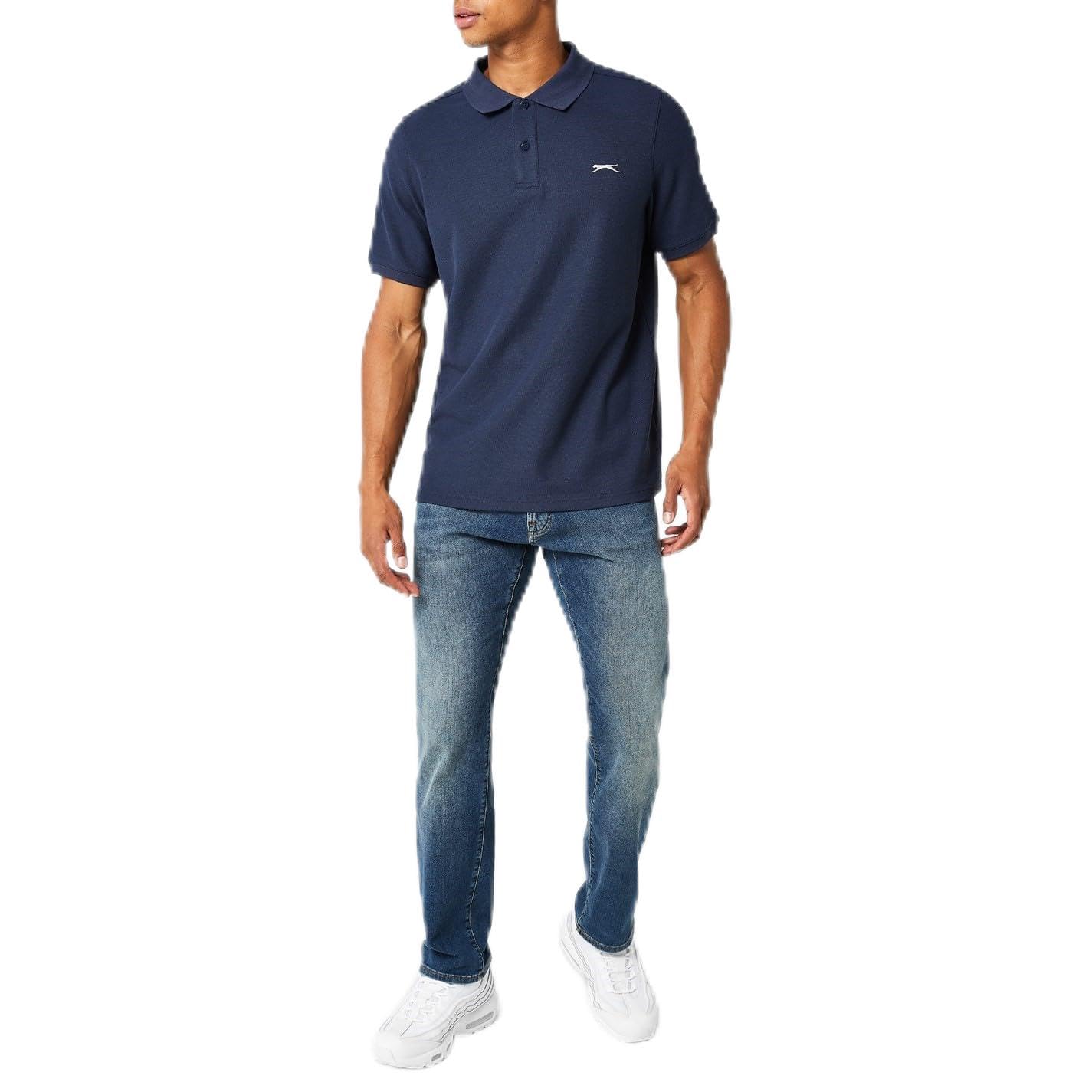 Slazenger Mens Plain Polo Shirt Navy 4XL