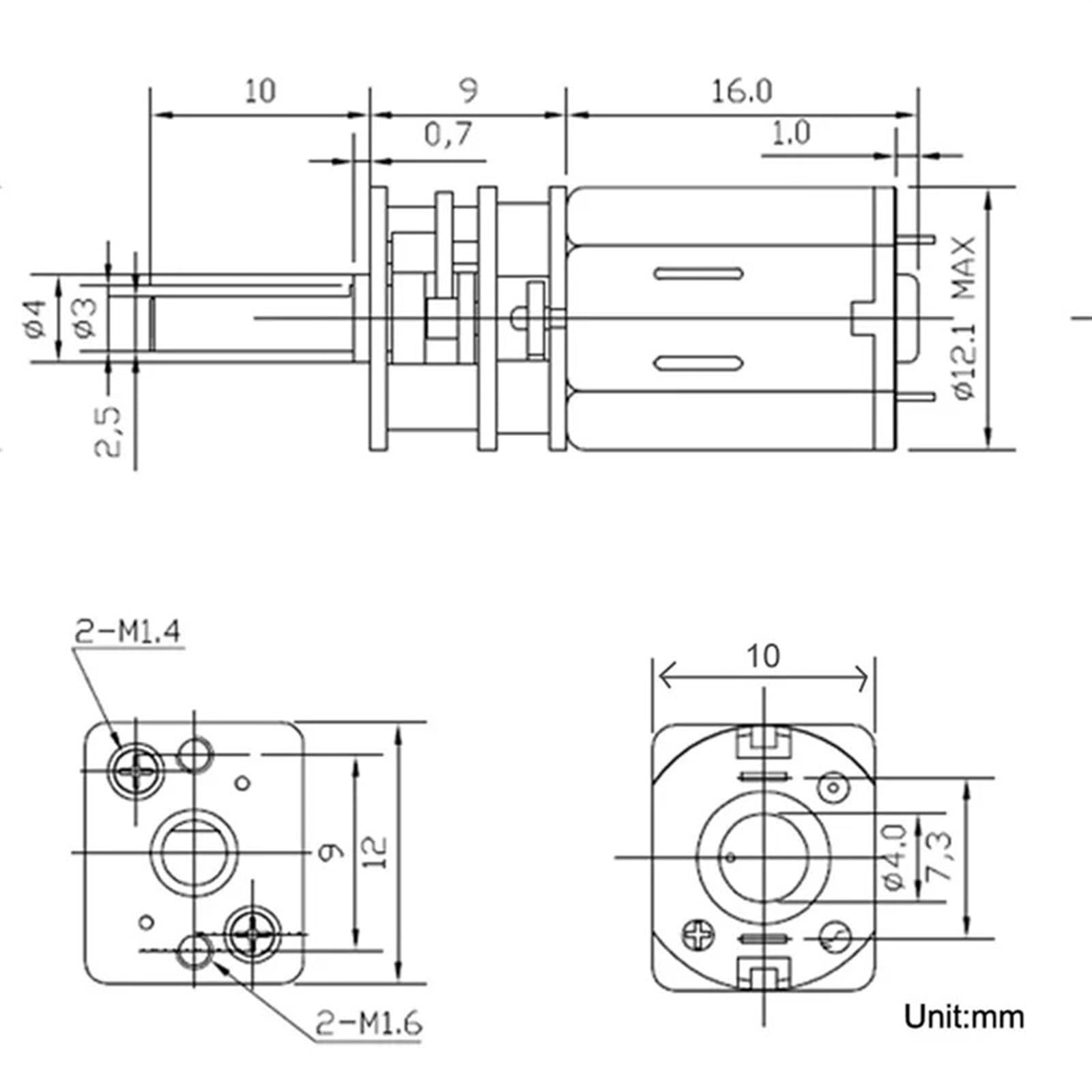 6 V Micro DC Getriebemotor 12 Volt mit 15–1500 U/min Geschwindigkeit und umgekehrter Steuerung, geräuscharmer Reduzierer, 1 Stück (Size : 6v, Color : 1500rpm)