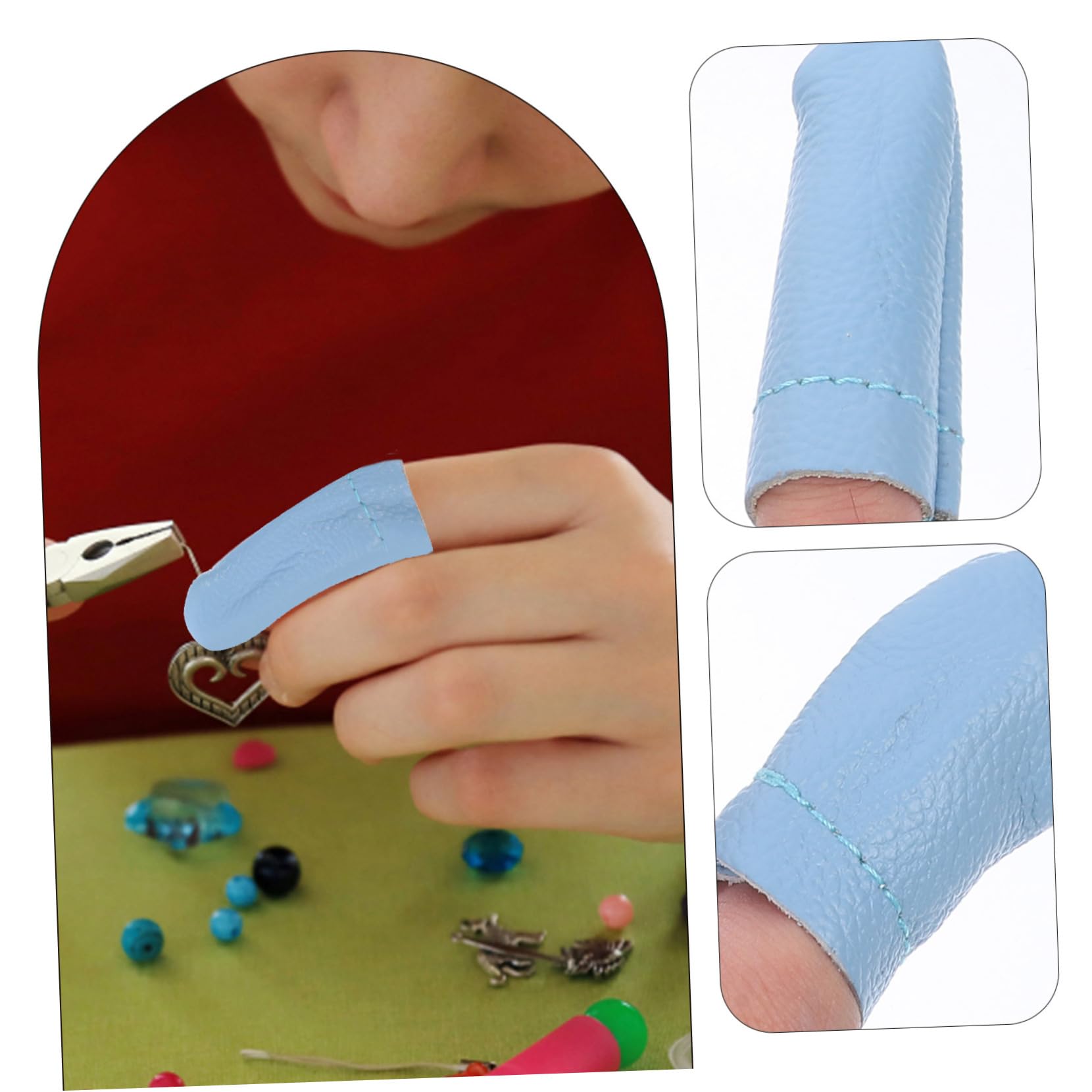 60piezas De Dedos De Cuero Para Costura Dedales De Piel Para Hacer Manualidades Protección Para Dedos Aleatorios