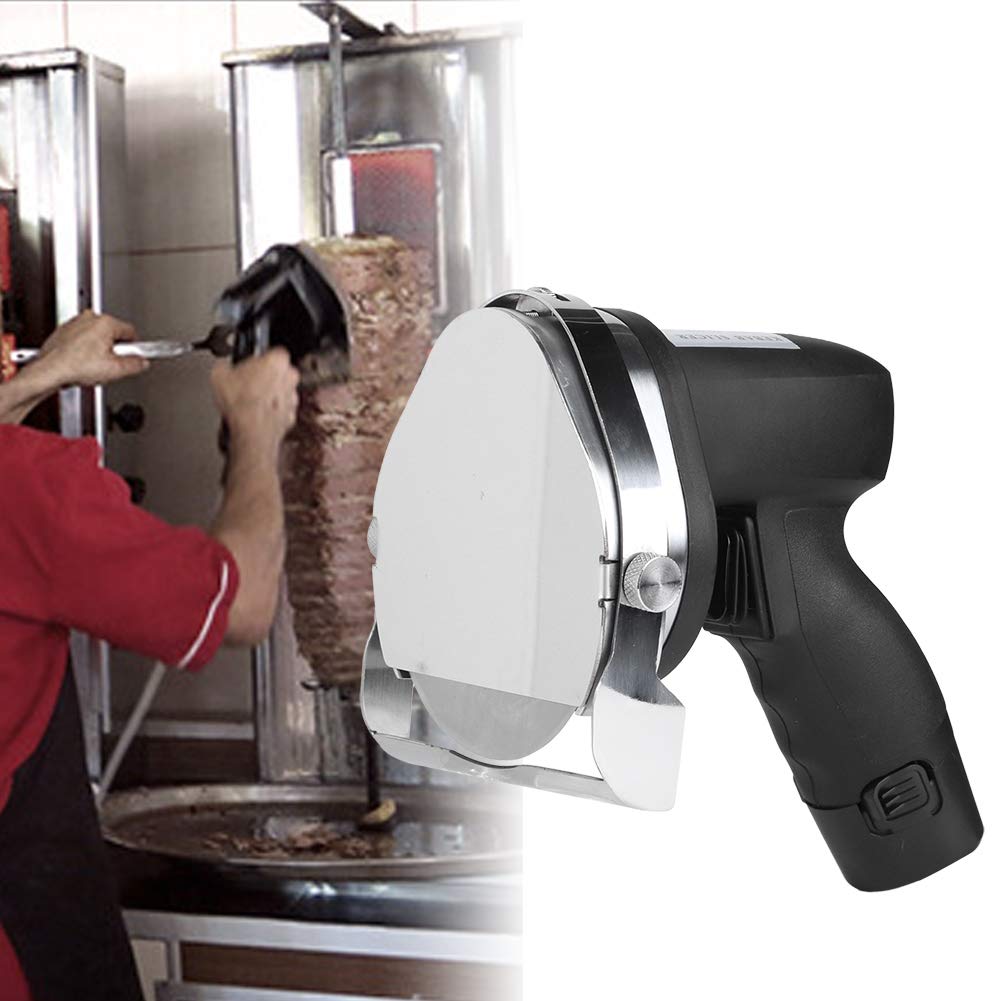Cuchillo Eléctrico para Kebab, Cortador de Carne de Mano de Espesor Ajustable con Ergonómico Cómodo para Pollo con Carne de Cordero, Uso Comercial Doméstico