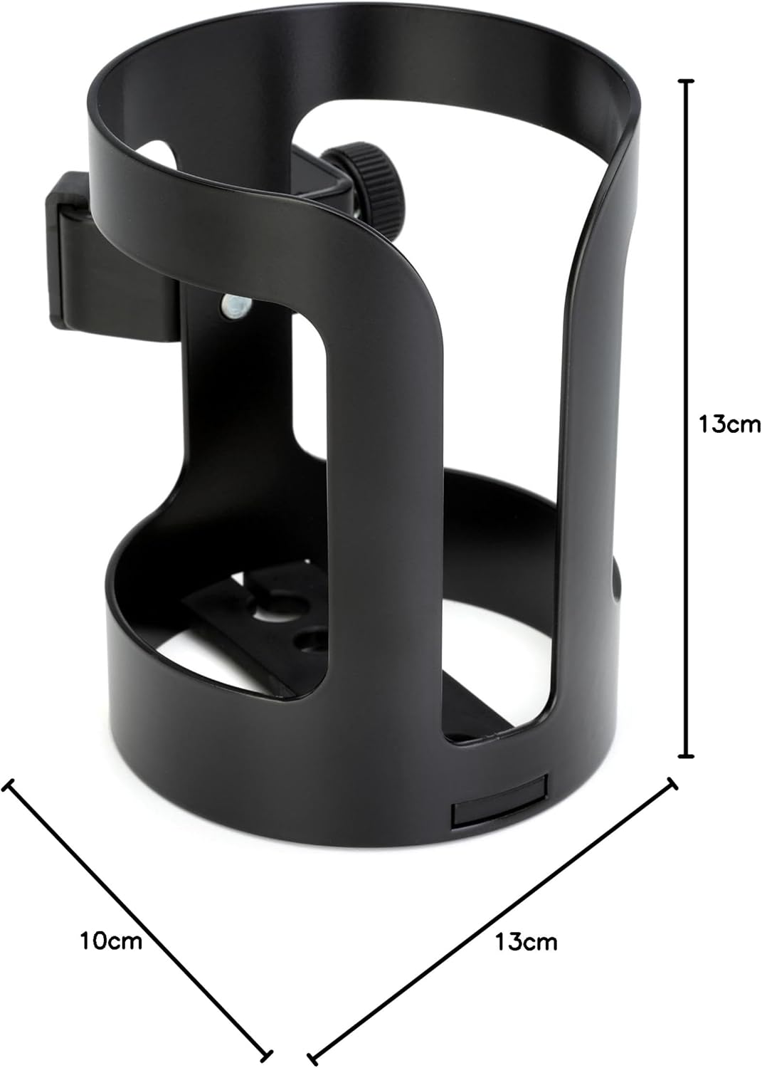 K&M König & Meyer 16022.000.55 Universal Drink Holder - Microphone Stand Tube Attachment - Holds Bottles, Cups, Glasses - Professional Grade Accessory- German Made - Black