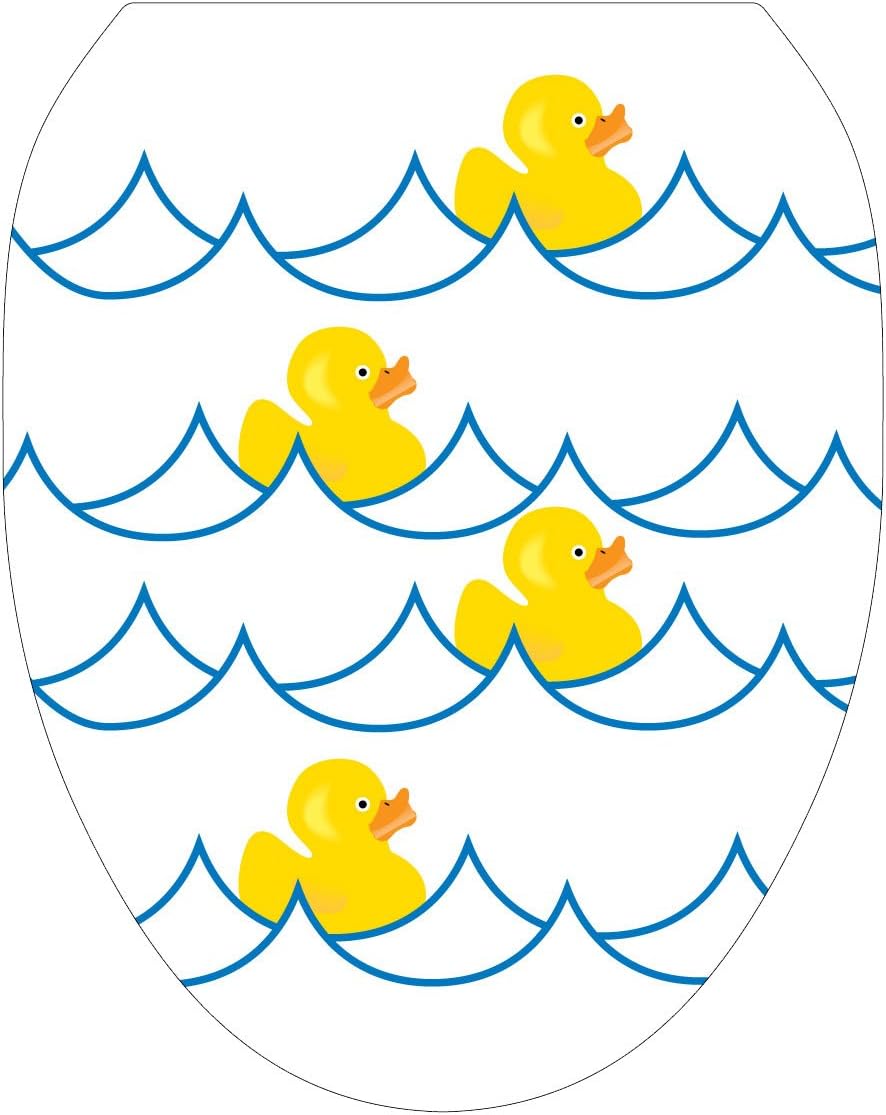 Toilet Tattoos, Toilet Seat Cover Decal, Rubber Ducky White, Size Elongated