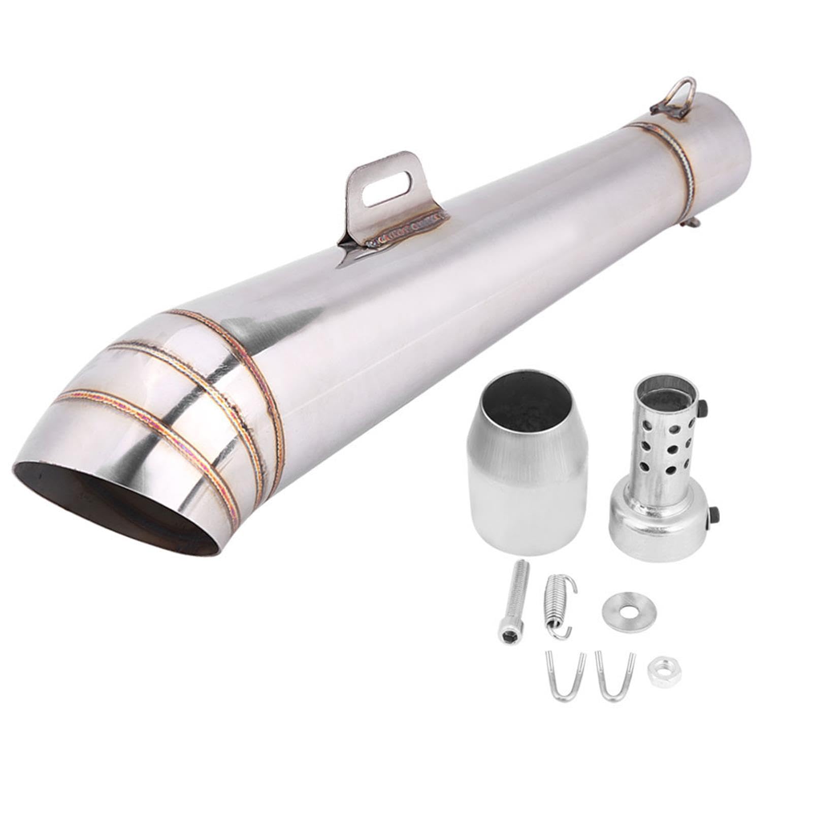 Universal-Auspuffendrohr aus Edelstahl für Motorräder Motorendrohrspitze mit Schalldämpfer Für die Meisten Motorräder/Dirtbikes/Roller mit Modellen mit 51 Mm Durchmesser.