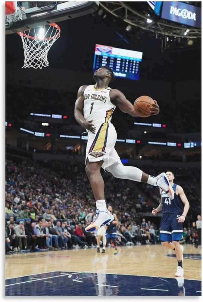 Zion Williamson Basketball Superstar Dunking Poster Gifts Canvas