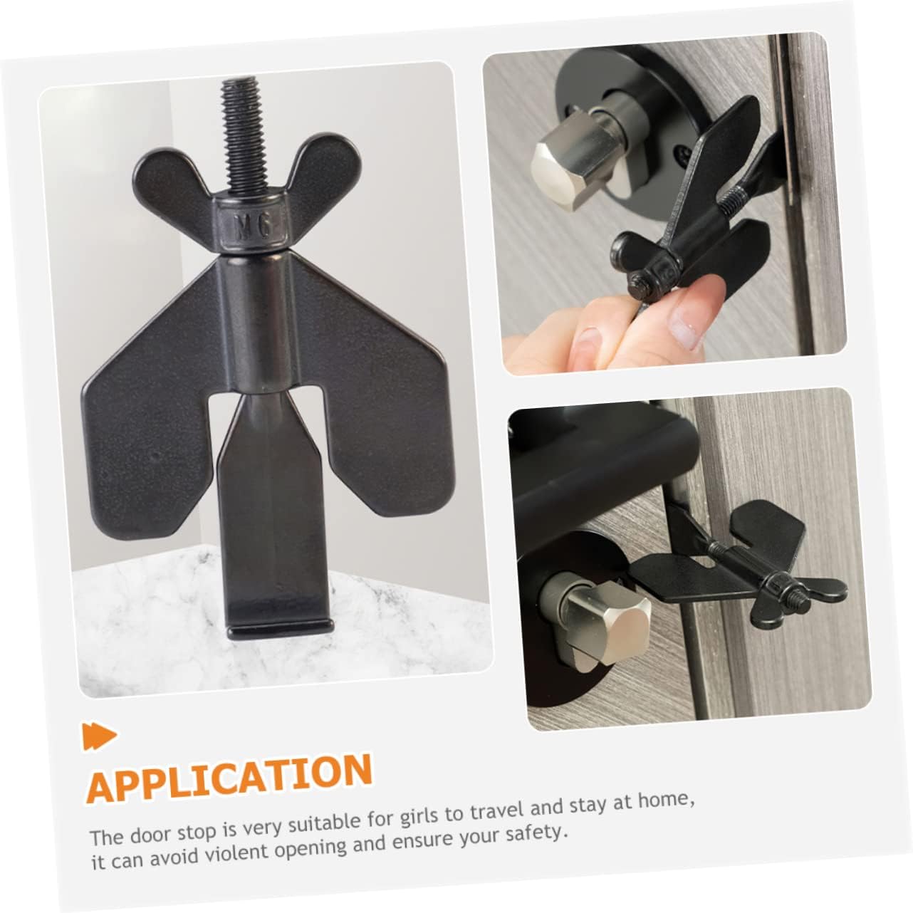 jojofuny 4pcs Portable Door Stopper Security Device for Home Installation -Theft Door Lock for Apartments Hotels Compact for Convenient Storage