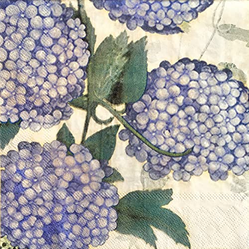 Zelten 2-Ply 20 Count Colored Paper Napkins Shabby Chic Napkins For Wedding Dinner Tea Party Decoration, Hydrangea #TOP1
