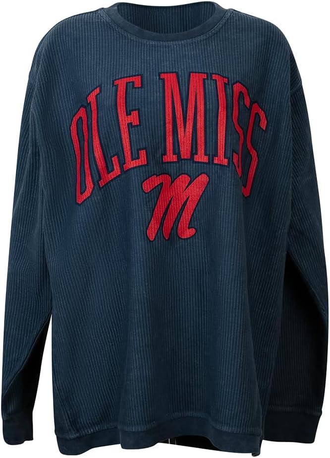 Royce Apparel Women's Long Sleeve Oversized Corded Top - Comfy Crew Neck Sweatshirt