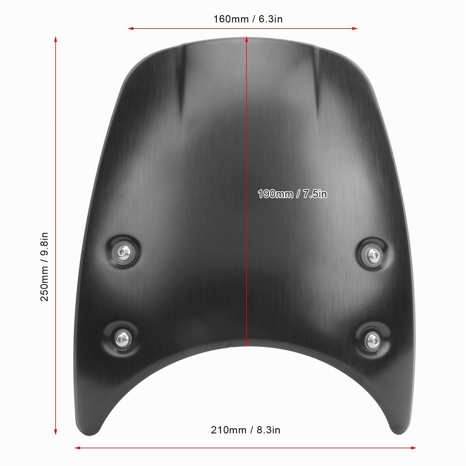 Akozon Parabrezza per moto in alluminio, rivestimento nero per R NineT Pure Scrambler 2014-2020