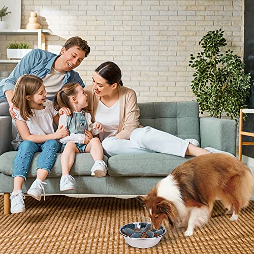 Slow Feeder Dog Bowl Insert - Halovie Slow Feeder Insert For Dog Bowl With 36 Suction Cups, Cuttable Slow Feeder Bowl Insert For Small/Medium/Large Size Regular And Raised Dog Bowls #TOP1