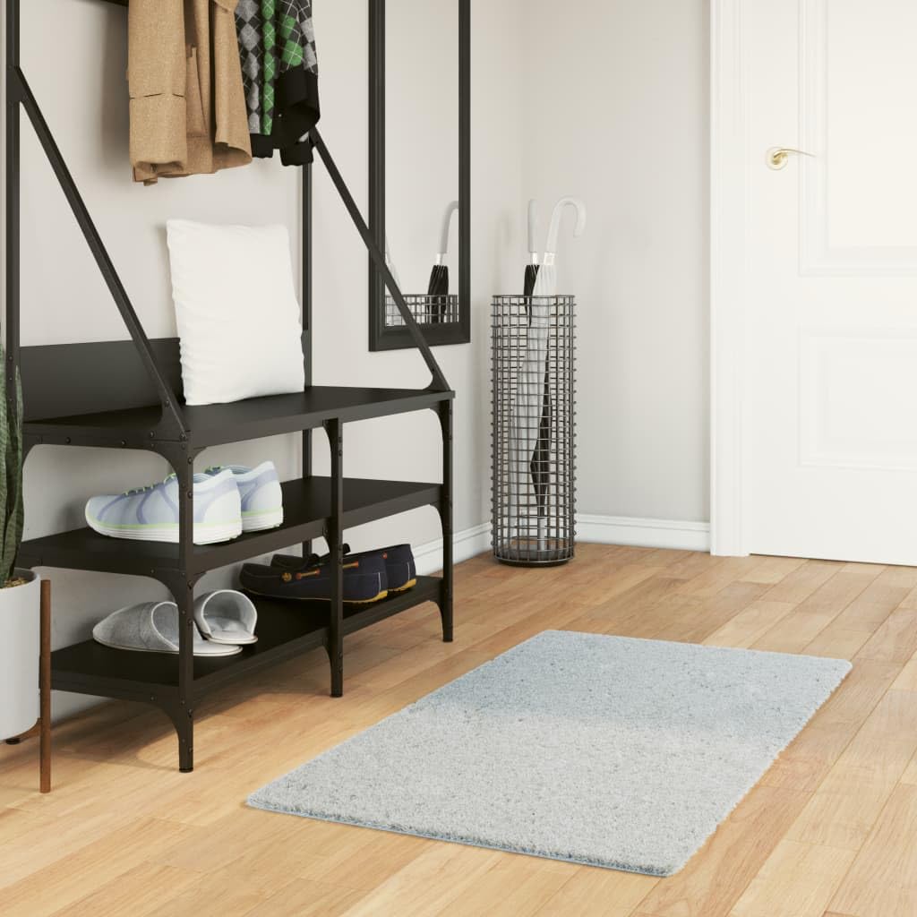 Tapis à poils courts doux bleu lavable 60 x 110 cm pour salon