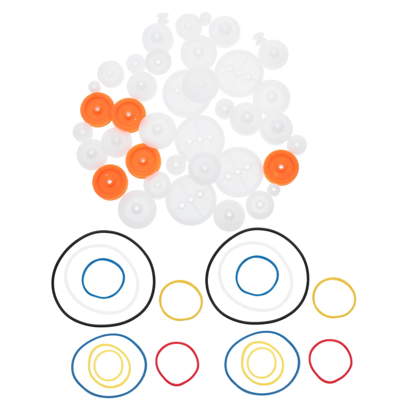 CHILDWEET Elastic Bands Plastic Pulleys 1 Set for Model Toy Car Helicopter Engine Replacement Model Kit and Science Project