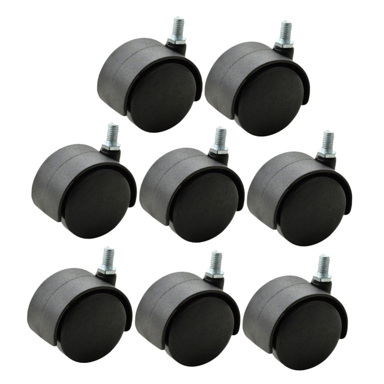 HOMSFOU 8 piezas Ruedas Giratorias de Reemplazo para Sillas Freno Ruedas para Muebles de Oficina y Sillas de Computadora Diseño Silencioso y Resistente para Pesadas