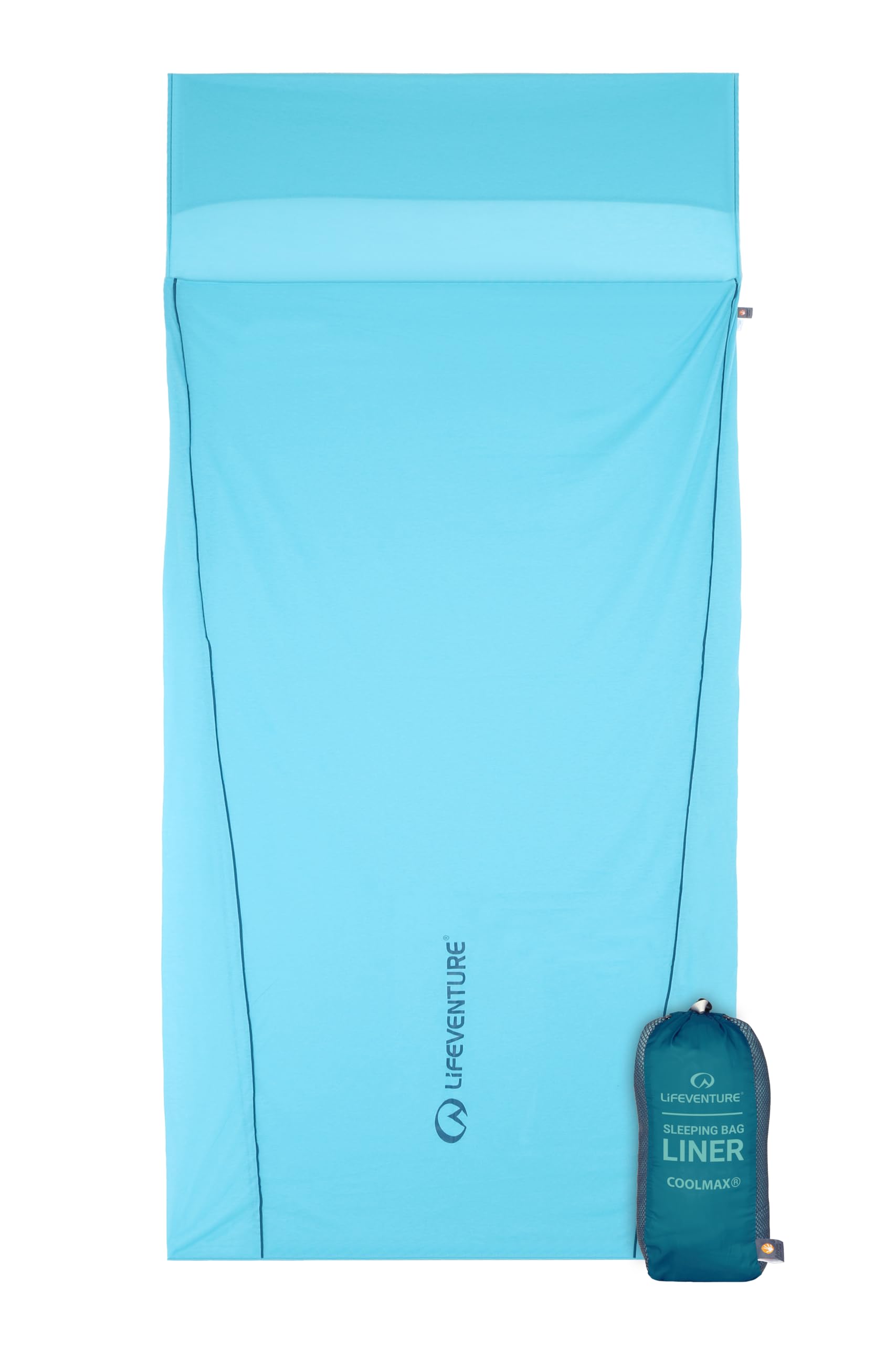 Lifeventure Coolmax Sacco a pelo per viaggi tropicali, leggero e traspirante, trattato con tecnologia Polygiene e protezione dagli insetti, forma rettangolare