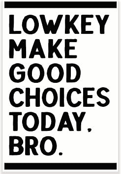 Lowkey Make Good Choices Today, Bro - Funny Gen Z Poster - 12 x 18 Inch - Classroom Decor - Back To School Decor - CPS0457