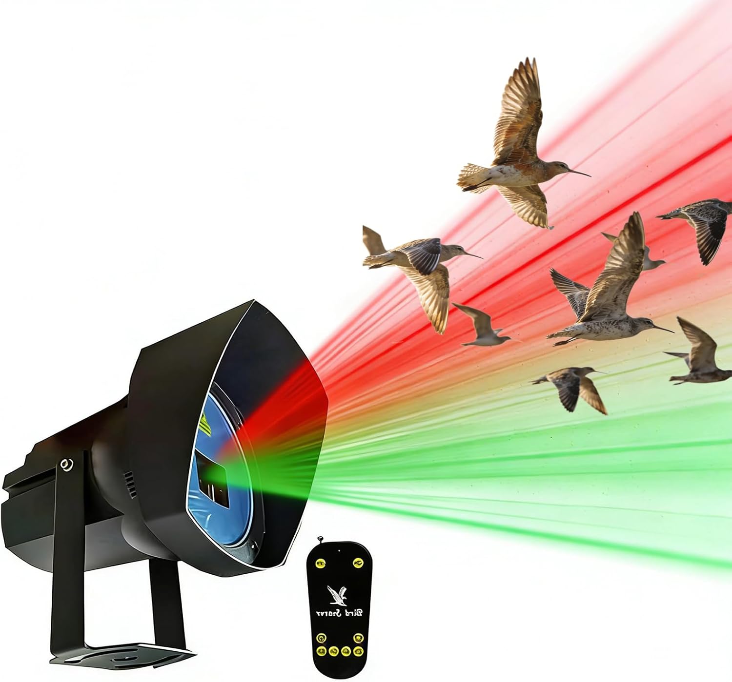 Automatic Bird Repellent Laser Devices, 1W Industrial Laser Bird Scarer, Outdoor Bird Chaser Laser Deterrent, with RF Remote Control, for Chaser Pigeons, Sparrows