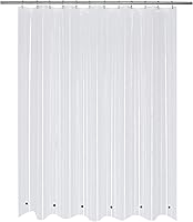 Vista 12 de Mrs Awesome Forro de cortina de ducha transparente con 6 imanes, cortina de ducha de plástico PEVA impermeable para baño, tamaño estándar de 72