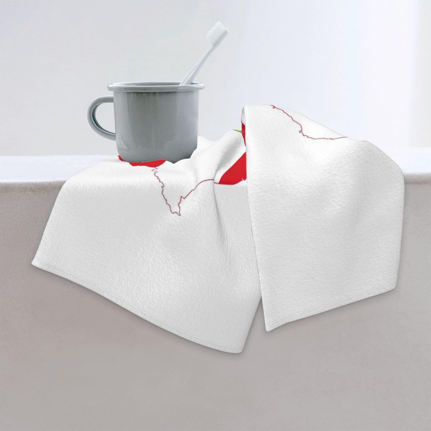 Peru Flag Map Print Hand Towels for Kitchen, Decorative Bathroom Towels Decor Farmhouse Cute for Men Women Gifts