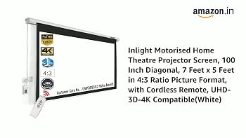 Inlight® Motorised Home Theatre Projector Screen, 100 Inch ...