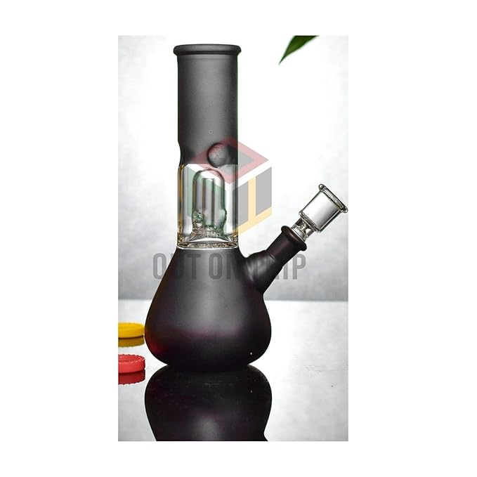 OutonTrip Black Glass Ice Bong 8 inch ((bong for smoking/glass bong