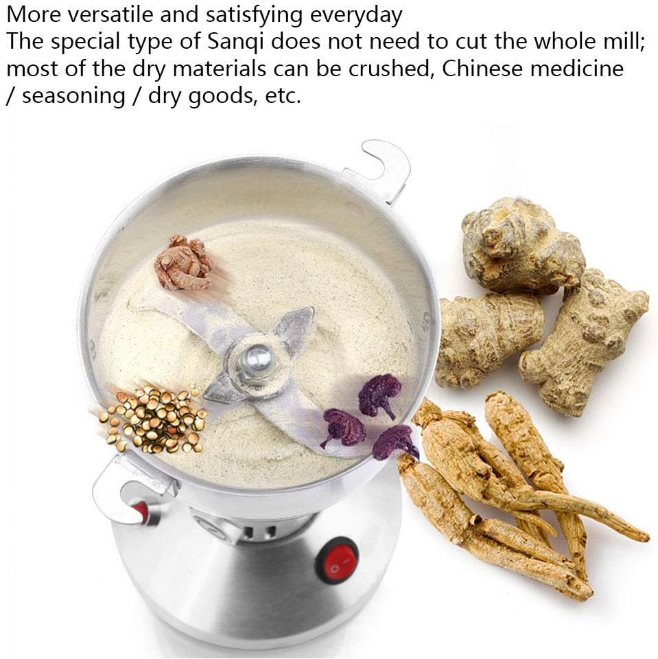 150G Electric Cereal Grain Grinder Portable Stainless Steel Grain Mill Grinder Grains Spices Herbs Cereals Coffee Dry Food Grinder Mill Grinding Machine